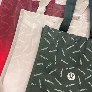 lululemon athletica Trio Tote Set - Red, White, and Forest Green
